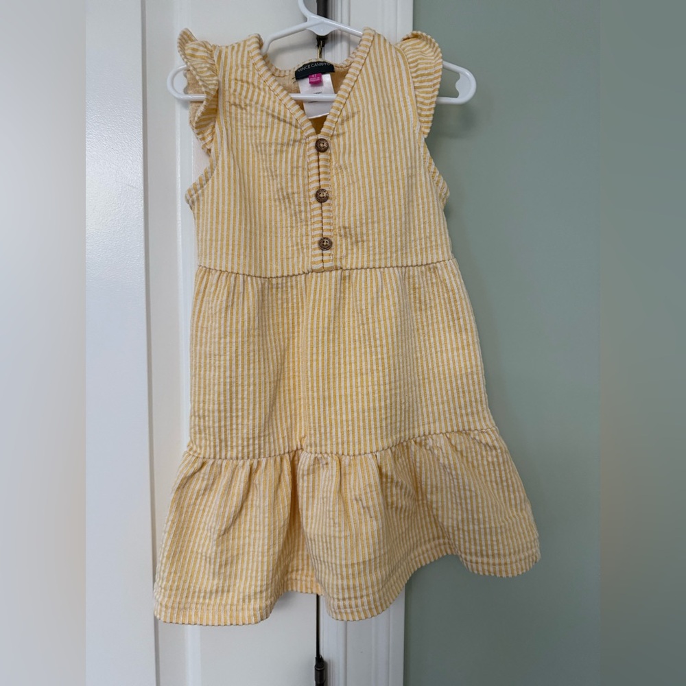 Vince Camuto Yellow Striped Kids Dress